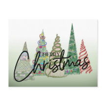 Whimsical Weihnachtsbaumen Urlaub PostCard