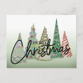 Whimsical Weihnachtsbaumen Urlaub PostCard Postkarte