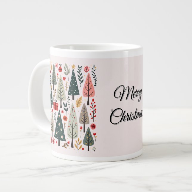 Whimsical Weihnachtsbaumwald Jumbo-Tasse (Vorderseite Links)