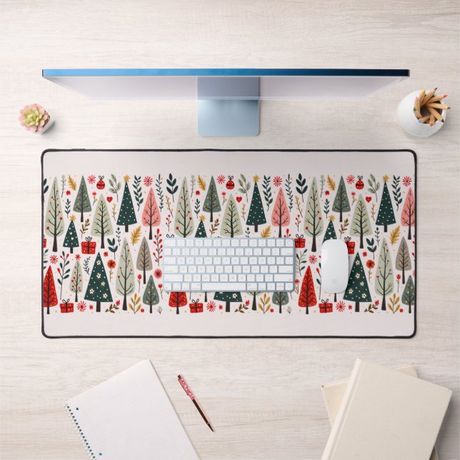 Whimsical Weihnachtsbaumwald Schreibtischunterlage (Büro 1)