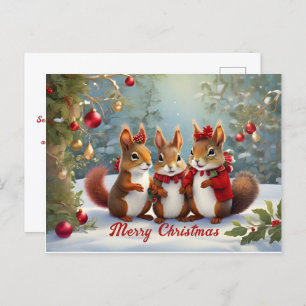 Whimsical Weihnachtshörnchen Delight Postkarte
