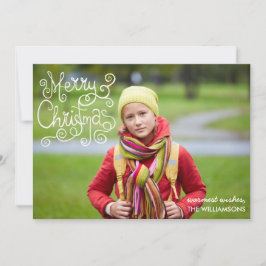 Whimsical Weihnachtskalligraphie Swirf Ihr Foto Feiertagskarte