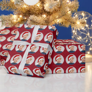 Whimsical Weihnachtsmuster Foto mit Santa Hut Geschenkpapier