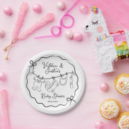 Whimsical Welcome Baby Dusche Pappteller