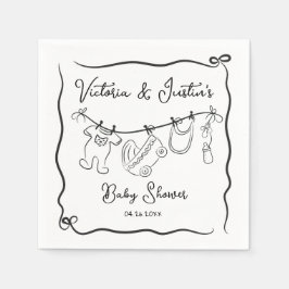Whimsical Welcome Baby Dusche Serviette