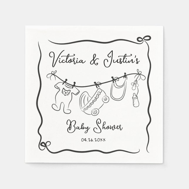 Whimsical Welcome Baby Dusche Serviette (Vorderseite)