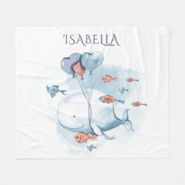 Whimsical Whale und Fische Personalisiert Fleecedecke