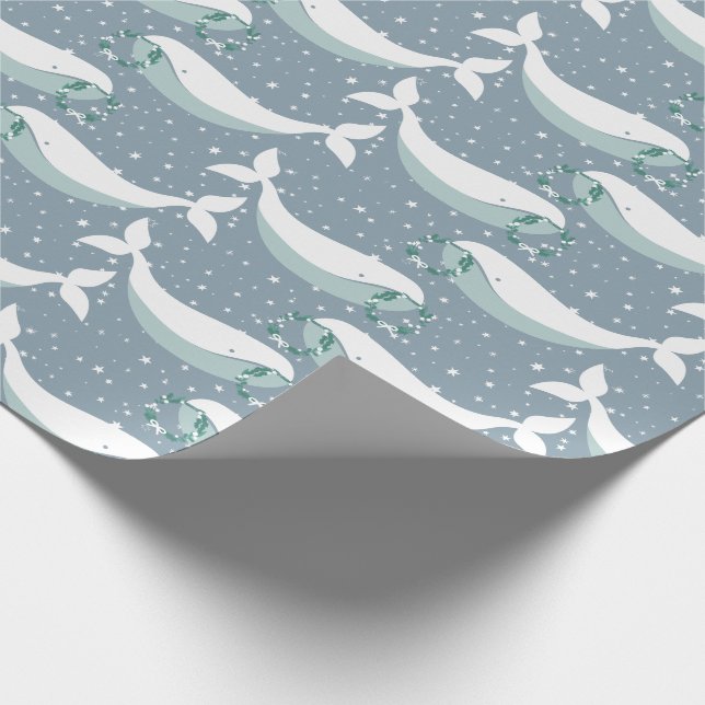 Whimsical Whale Weihnachten Geschenkpapier (Ecke)