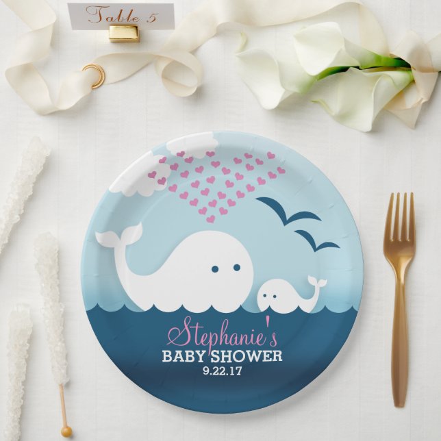 Whimsical Whales (Mädchen) Babydusche Pappteller (Hochzeit)