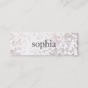 Whimsical White Bokeh Makeup Artist Mini Visitenkarte