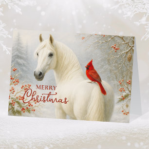 Whimsical White Horst und Kardinal Weihnachten