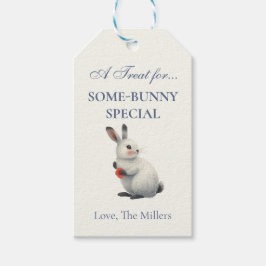 Whimsical Wiesen-Wasserfarben-Hase Ostern Geschenkanhänger
