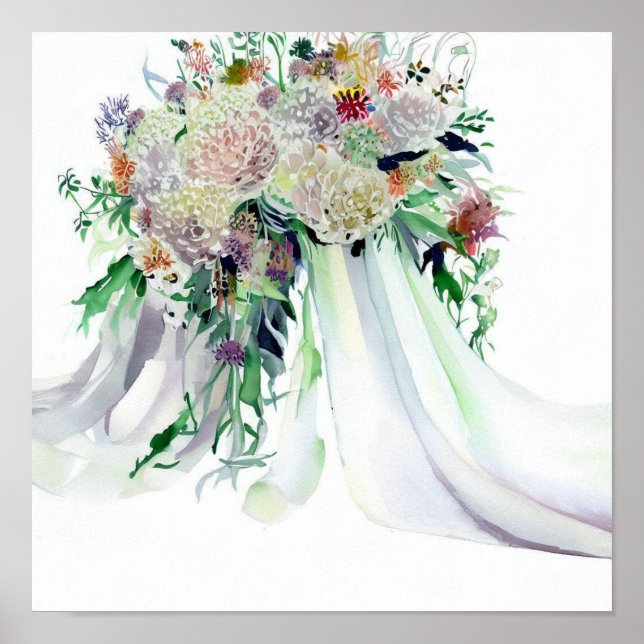 Whimsical & Wild, Bridal Cascading Bouquet 1, Poster (Vorne)
