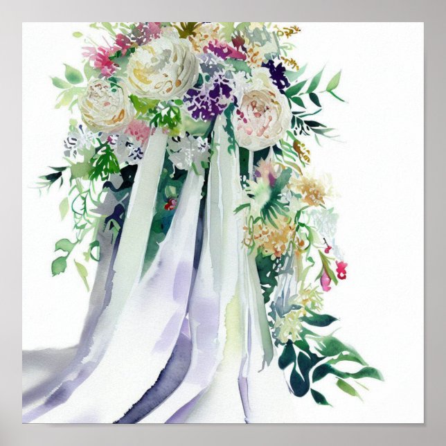 Whimsical & Wild, Bridal Cascading Bouquet 2, Poster (Vorne)