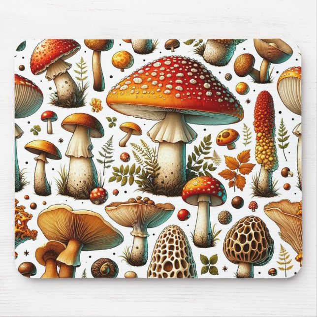 Whimsical Wild Mushrooms Mousepad (Vorne)