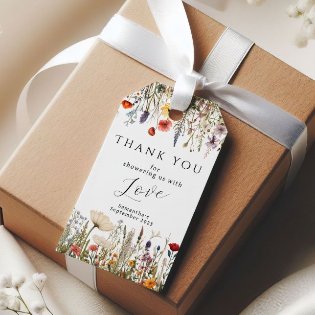 Whimsical Wildblume Baby Dusche Vielen Dank Geschenkanhänger (Von Creator hochgeladen)
