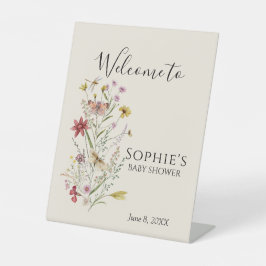 Whimsical Wildblume Baby in Bloom Willkommen Sockelschild