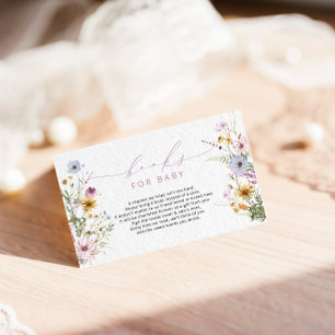 Whimsical Wildblume Babyduschbücher Begleitkarte