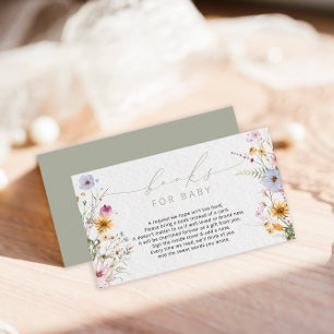 Whimsical Wildblume Babyduschbücher Begleitkarte