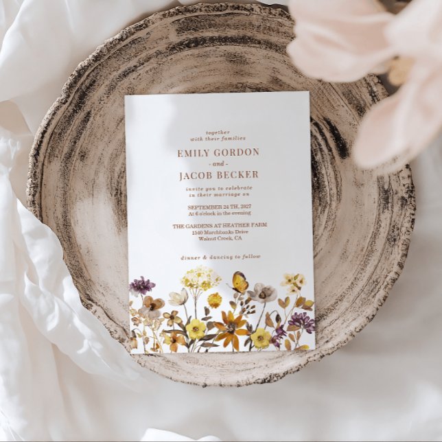 Whimsical Wildblume Boho Wedding Einladung (Von Creator hochgeladen)