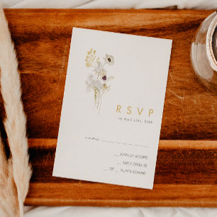 Whimsical Wildblume Bouquet RSVP-Karte RSVP Karte