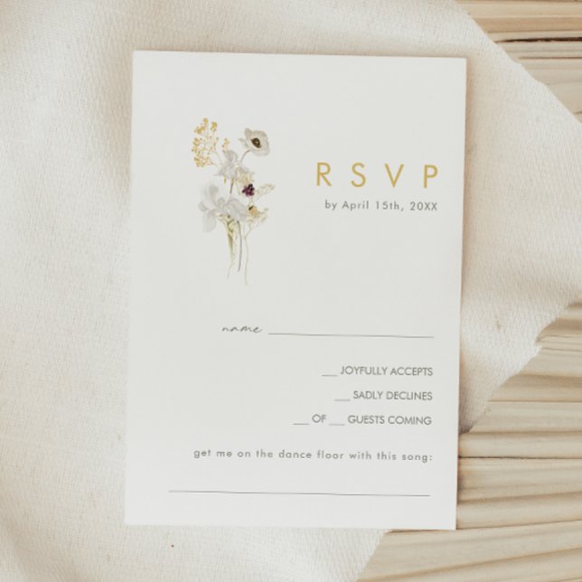 Whimsical Wildblume Bouquet Song Request RSVP Karte (Von Creator hochgeladen)