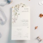 Whimsical Wildblume Elfenbeinwiese Siegel und send All In One Einladung<br><div class="desc">Dieses Whimsical Wildblume Ivory Meadow Siegel und senden alle in einer Einladung ist perfekt für Ihre einfache, elegante Boho Hochzeit. Die moderne, rustikale Vegetation, begleitet von den minimalistischen Wildblumen der Aquarellbilder, wird Ihre Vision zum Leben erwecken! Dieses Design von hübschen goldenen Blume, Touchs von bohemianischen Salbei grün und lila ist...</div>