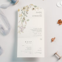 Whimsical Wildblume Elfenbeinwiese Siegel und send