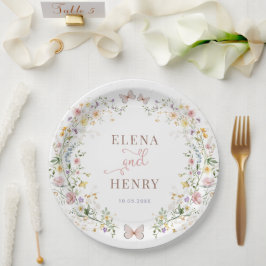 Whimsical Wildblume Fairytale Garden Wedding Pappteller