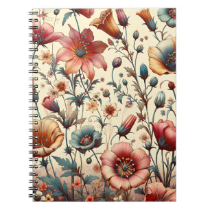 Whimsical Wildblume Garden Notebook Notizblock