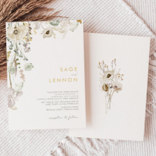 Whimsical Wildblume Meadow Wedding Einladung