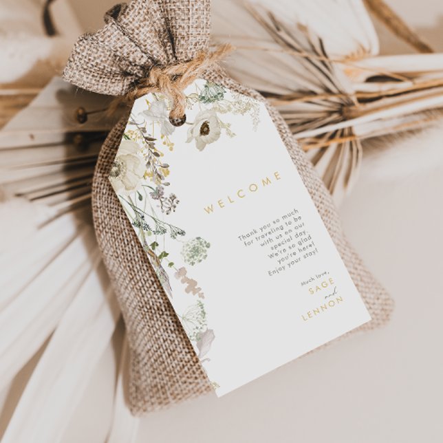 Whimsical Wildblume Meadow Wedding Willkommen Geschenkanhänger (Von Creator hochgeladen)