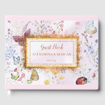 Whimsical Wildblume Pink Gästebuch