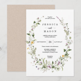 Whimsical Wildblume Rustikale Hochzeitseinladung Einladung