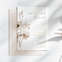 Whimsical Wildblume Wedding Brunch Einladung