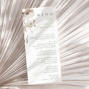 Whimsical Wildblume Wedding Dinner Menü Menükarte