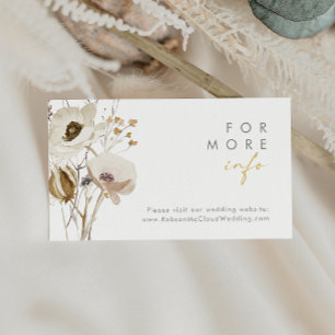 Whimsical Wildblume Wedding Website Card Begleitkarte