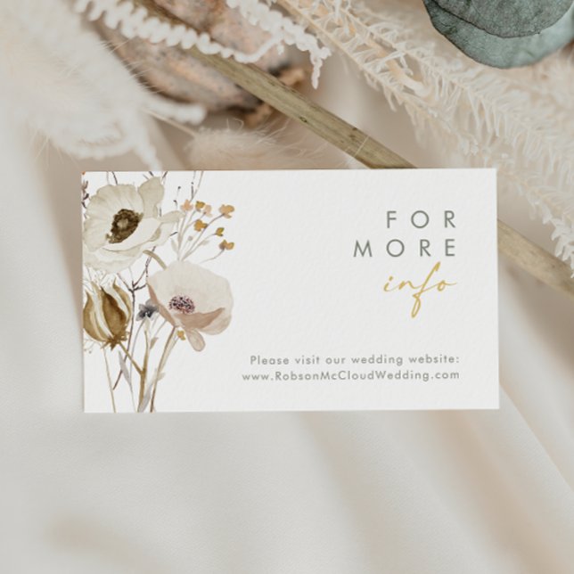 Whimsical Wildblume Wedding Website Card Begleitkarte (Von Creator hochgeladen)