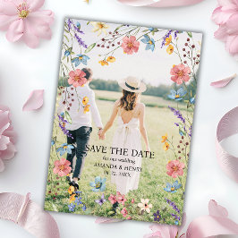 Whimsical Wildblumen Foto Garden Wedding Save The Date