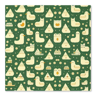 Whimsical Wilderness: Geometrisches Tierreich Tapete