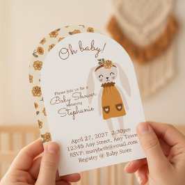 Whimsical Wildflower Bunny Baby Shower Invite Einladung