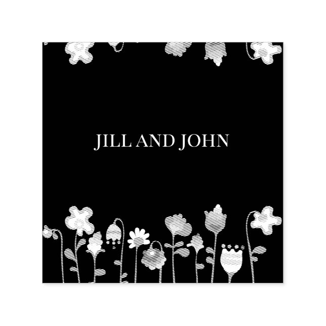 Whimsical Wildflower Dunkle Hochzeit  Permastempel (Design)