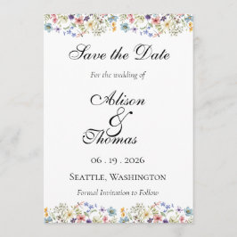 Whimsical Wildflower Meadow Wedding Save The Date