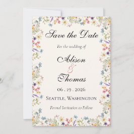 Whimsical Wildflower Meadow Wedding Save The Date