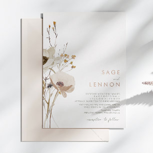Whimsical Wildflower   Roségold Folieneinladung