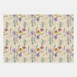 Whimsical Wildflower Seamless Pattern Geschenkpapier Set