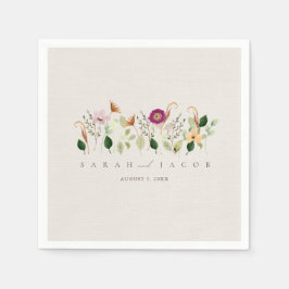 Whimsical Wildflowers Garden Wedding Serviette