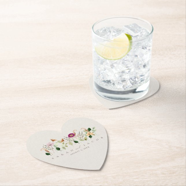 Whimsical Wildflowers Garden Wedding Untersetzer (Vor Ort)