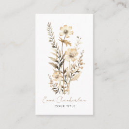 Whimsical Wildflowers Handwritten Script Visitenkarte