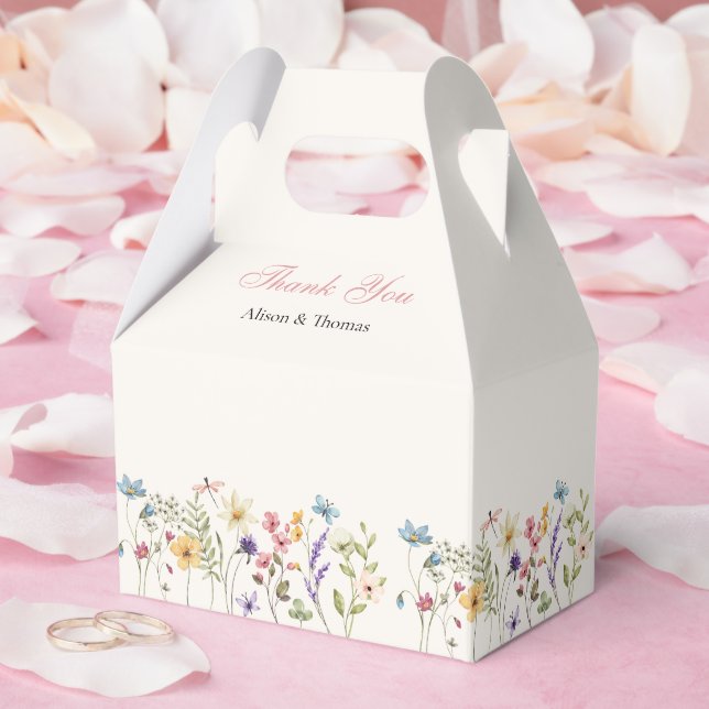 Whimsical Wildflowers Meadow Wedding  Favor Boxes Geschenkschachtel (Hochzeit)